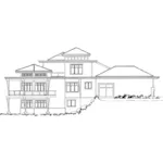 Waterfront House Plan Left Elevation - Oak Park Hill Modern Home 163D-0007 - Shop House Plans and More