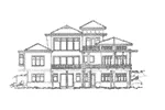Rustic House Plan Rear Elevation - Oak Park Hill Modern Home 163D-0007 - Shop House Plans and More