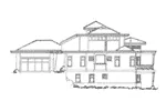Waterfront House Plan Right Elevation - Oak Park Hill Modern Home 163D-0007 - Shop House Plans and More