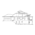 Waterfront House Plan Right Elevation - Oak Park Hill Modern Home 163D-0007 - Shop House Plans and More