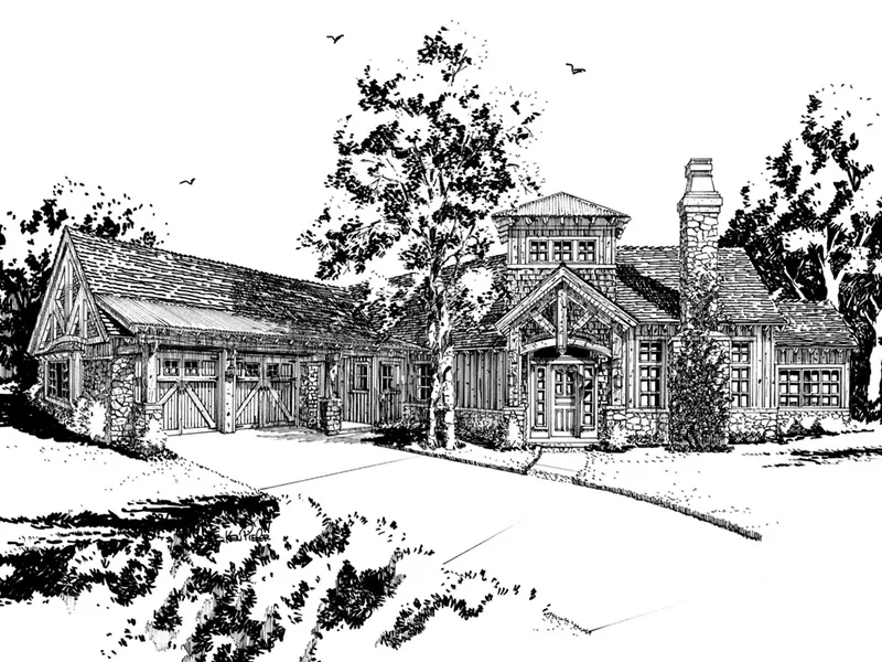 Lake House Plan Front Image of House - Pinehurst Lane Rustic Home 163D-0008 - Shop House Plans and More