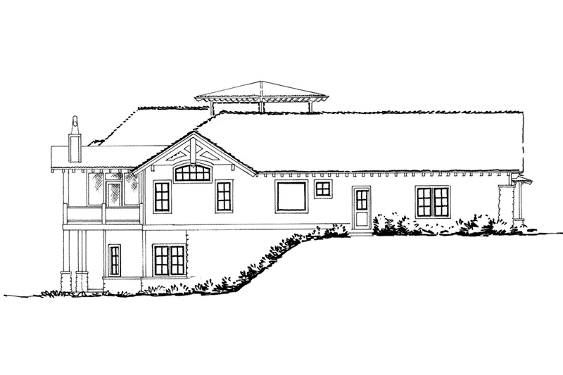 Vacation House Plan Left Elevation - Pinehurst Lane Rustic Home 163D-0008 - Shop House Plans and More