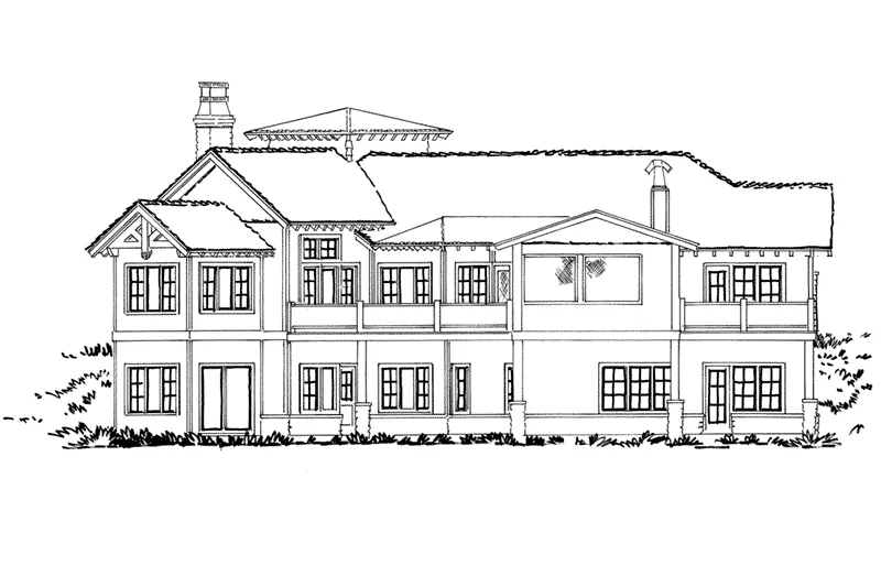 Lake House Plan Rear Elevation - Pinehurst Lane Rustic Home 163D-0008 - Shop House Plans and More