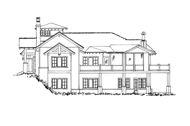 Lake House Plan Right Elevation - Pinehurst Lane Rustic Home 163D-0008 - Shop House Plans and More