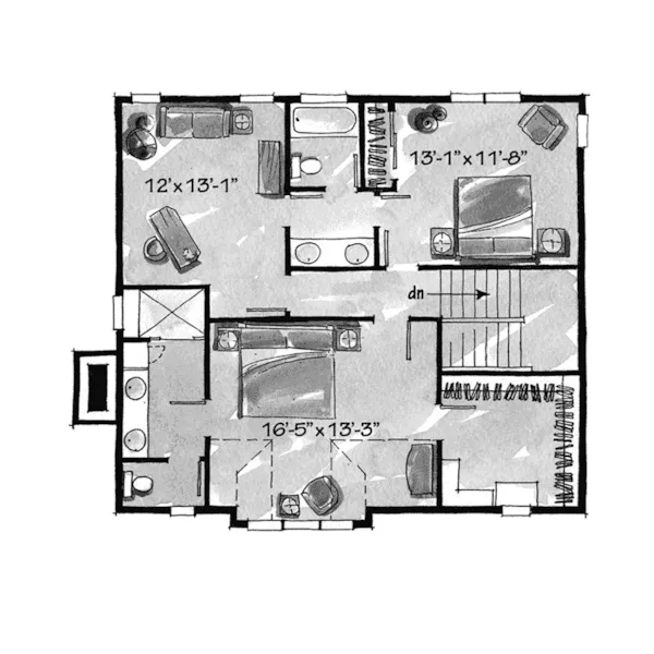 Cabin & Cottage House Plan Second Floor - Rock Creek Rustic Home 163D-0010 - Shop House Plans and More