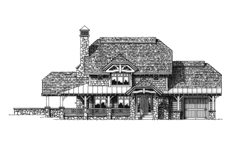 Log Cabin House Plan Front Elevation - Rock Creek Rustic Home 163D-0010 - Shop House Plans and More