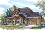 Log Cabin House Plan Front Image - Rock Creek Rustic Home 163D-0010 - Shop House Plans and More
