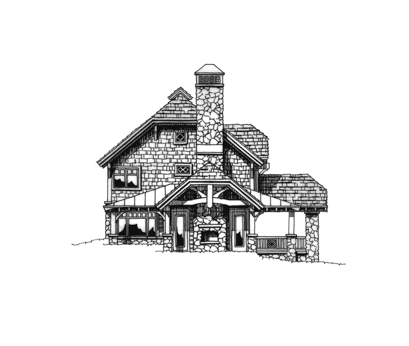 Log Cabin House Plan Left Elevation - Rock Creek Rustic Home 163D-0010 - Shop House Plans and More