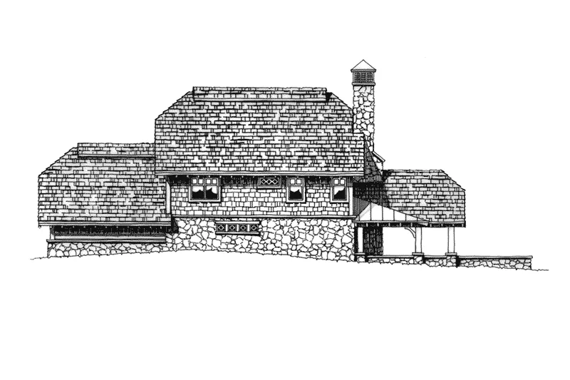 Country House Plan Rear Elevation - Rock Creek Rustic Home 163D-0010 - Shop House Plans and More