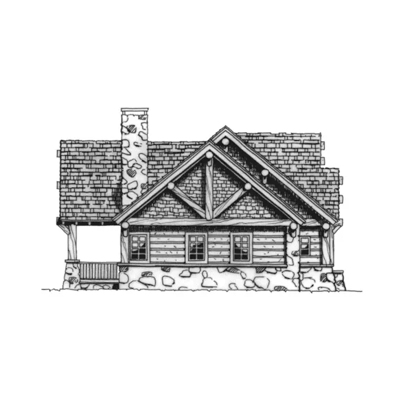 Log House Plan Left Elevation - Sheridan Hill Rustic Log Home 163D-0011 - Shop House Plans and More