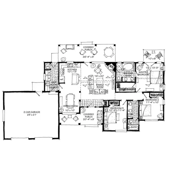 Log House Plan Lower Level Floor - Sheridan Hill Rustic Log Home 163D-0011 - Shop House Plans and More