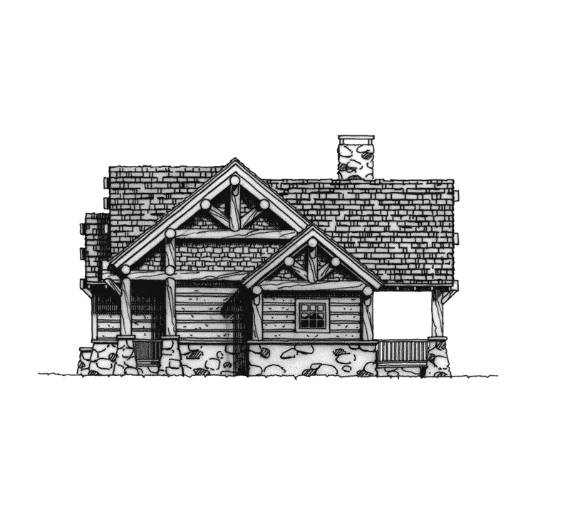 Country House Plan Right Elevation - Sheridan Hill Rustic Log Home 163D-0011 - Shop House Plans and More