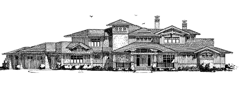 Rustic House Plan Front Elevation - Spring Branch Modern Home 163D-0012 - Shop House Plans and More