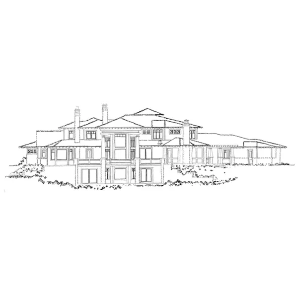 Country House Plan Rear Elevation - Spring Branch Modern Home 163D-0012 - Shop House Plans and More