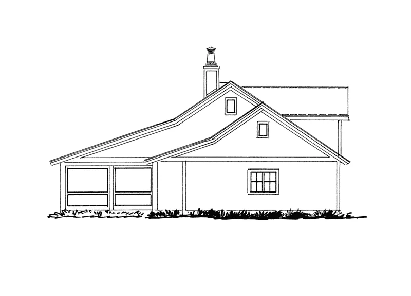 Log Cabin House Plan Right Elevation - Summer Retreat Lowcountry Home 163D-0013 - Shop House Plans and More