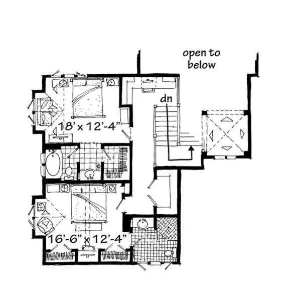 Log House Plan Second Floor - Tamano Rustic Craftsman Home 163D-0014 - Shop House Plans and More