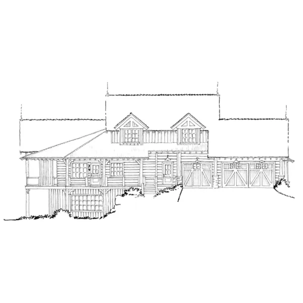 Log House Plan Left Elevation - Tamano Rustic Craftsman Home 163D-0014 - Shop House Plans and More