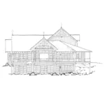 Log House Plan Rear Elevation - Tamano Rustic Craftsman Home 163D-0014 - Shop House Plans and More