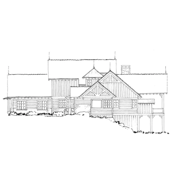 Log House Plan Right Elevation - Tamano Rustic Craftsman Home 163D-0014 - Shop House Plans and More