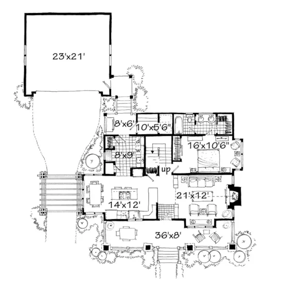 Country House Plan First Floor - Winterpark Craftsman Home 163D-0016 - Shop House Plans and More