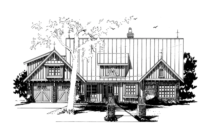 Modern Farmhouse Plan Front Elevation - Evans Farm Craftsman Home 163D-0019 - Shop House Plans and More