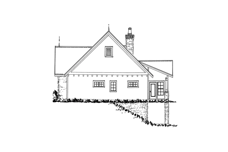 Farmhouse Plan Right Elevation - Evans Farm Craftsman Home 163D-0019 - Shop House Plans and More