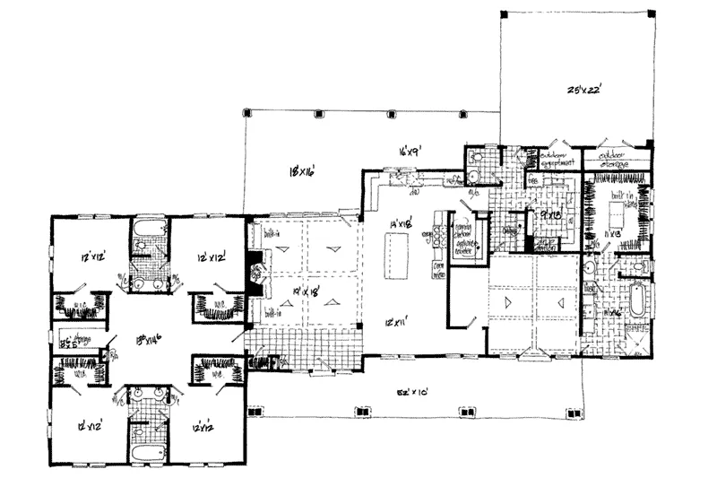 European House Plan First Floor - 163D-0020 - Shop House Plans and More
