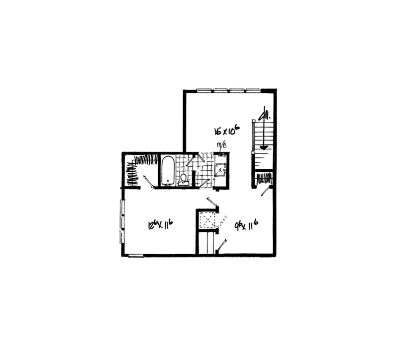 Modern Farmhouse Plan Second Floor - 163D-0020 - Shop House Plans and More