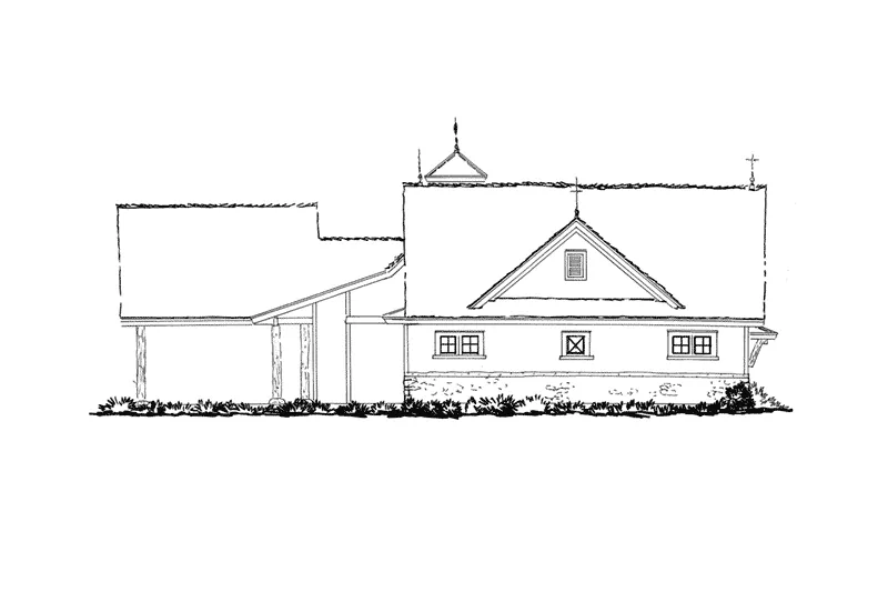 Modern Farmhouse Plan Left Elevation - 163D-0020 - Shop House Plans and More