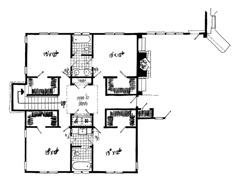 European House Plan Optional Loft Floor Plan - 163D-0020 - Shop House Plans and More