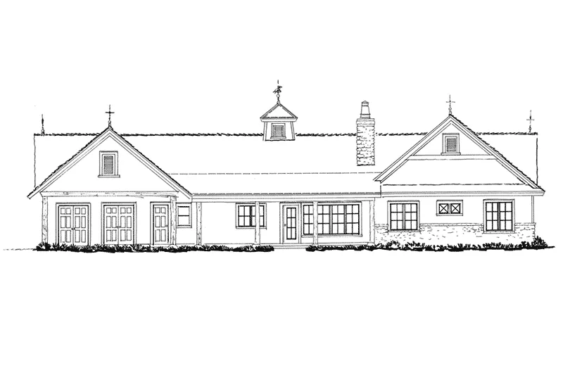 Modern Farmhouse Plan Rear Elevation - 163D-0020 - Shop House Plans and More