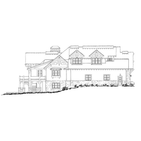 Rustic House Plan Left Elevation - Stonegate Luxury Craftsman Home 163D-0022 - Shop House Plans and More