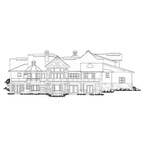 Rustic House Plan Rear Elevation - Stonegate Luxury Craftsman Home 163D-0022 - Shop House Plans and More