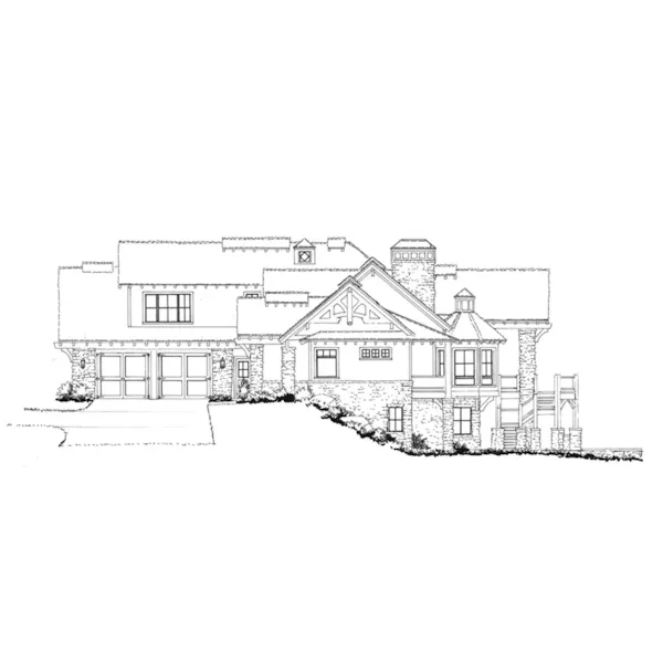 Rustic House Plan Right Elevation - Stonegate Luxury Craftsman Home 163D-0022 - Shop House Plans and More