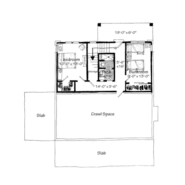 Rustic House Plan Lower Level Floor - Cypresscreek Craftsman Bungalow 163D-0024 | House Plans and More