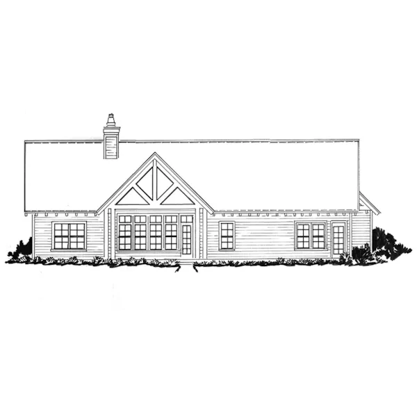 Cabin & Cottage House Plan Rear Elevation - Cool Springs Ranch Home 163D-0025 | House Plans and More