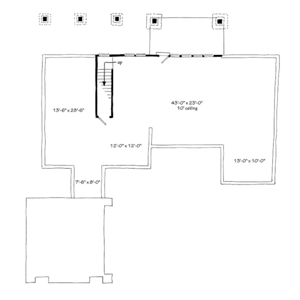 Arts & Crafts House Plan Lower Level Floor - 163D-0028 | House Plans and More