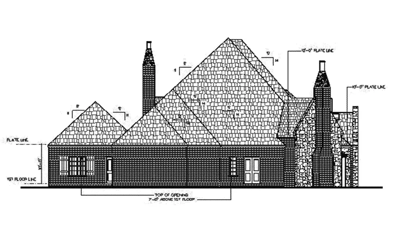 European House Plan Left Elevation - Adelina European Home 164D-0001 - Search House Plans and More