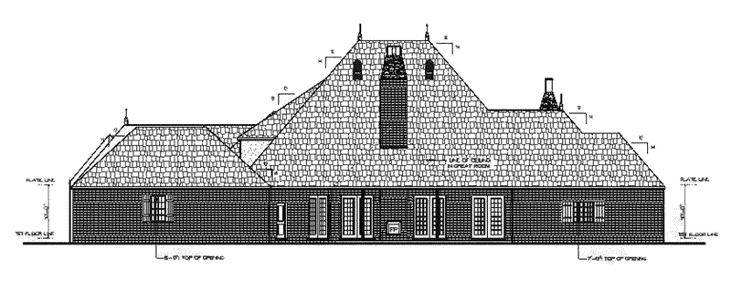 European House Plan Rear Elevation - Adelina European Home 164D-0001 - Search House Plans and More