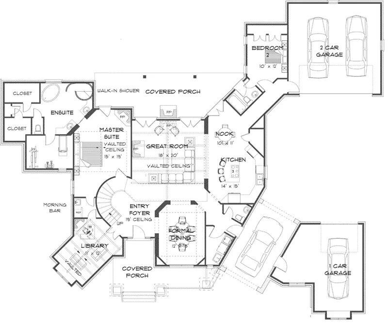 Luxury House Plan First Floor - 164D-0004 - Shop House Plans and More