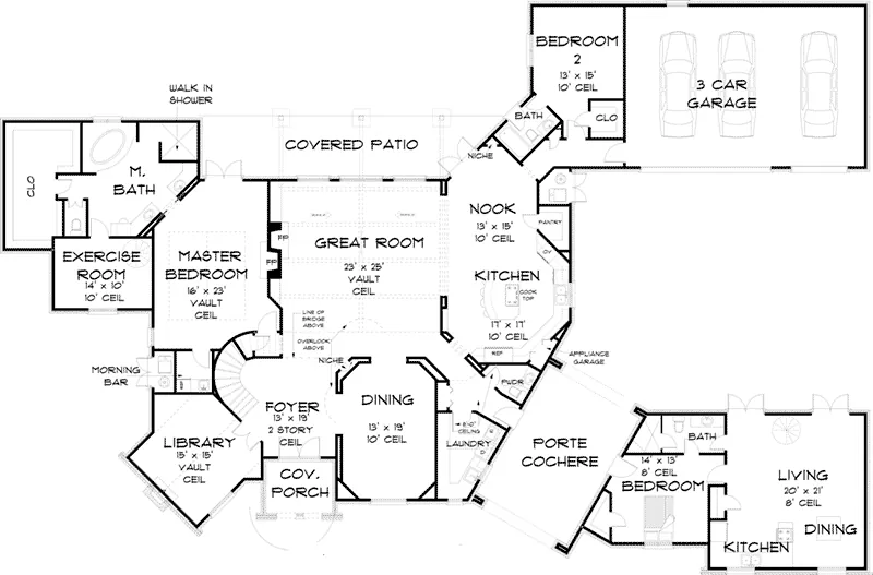 European House Plan First Floor - 164D-0005 - Shop House Plans and More