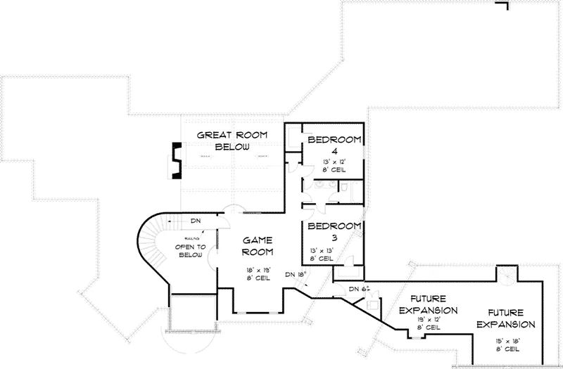 European House Plan Second Floor - 164D-0005 - Shop House Plans and More