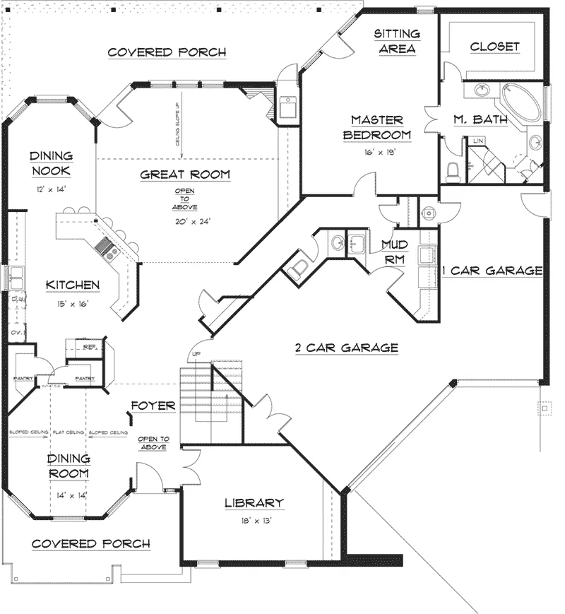 Luxury House Plan First Floor - 164D-0007 - Shop House Plans and More