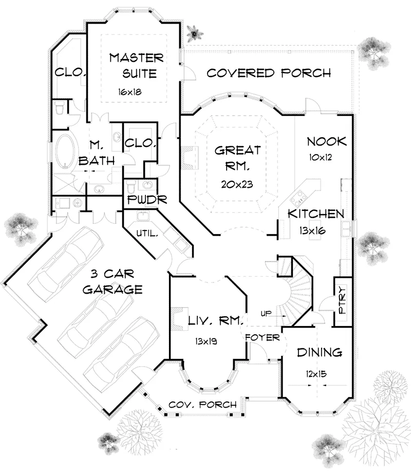 Luxury House Plan First Floor - 164D-0009 - Shop House Plans and More