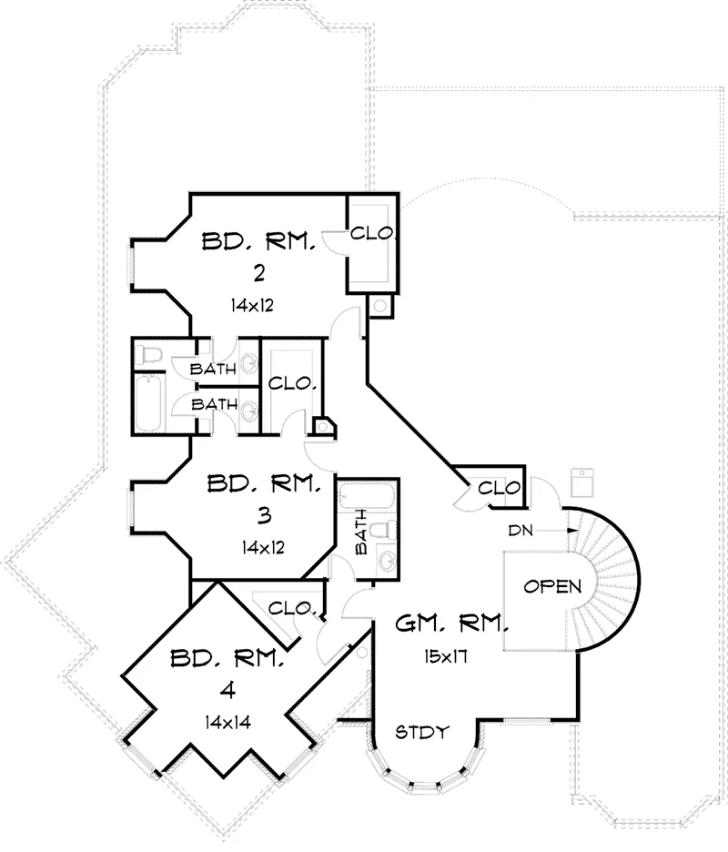 Luxury House Plan Second Floor - 164D-0009 - Shop House Plans and More