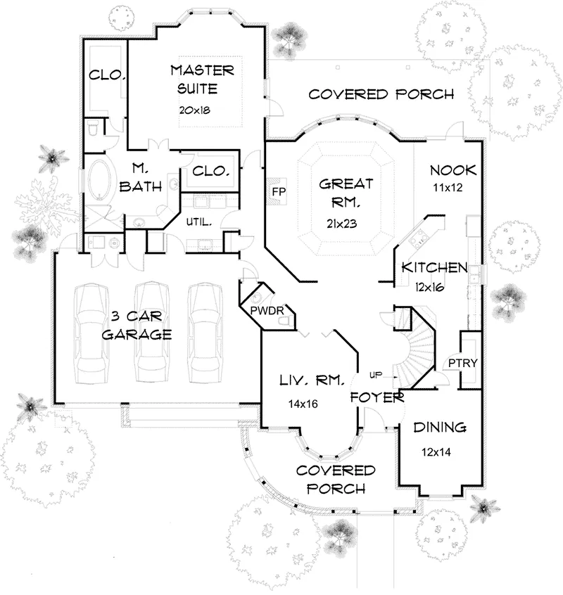 Luxury House Plan First Floor - 164D-0010 - Shop House Plans and More