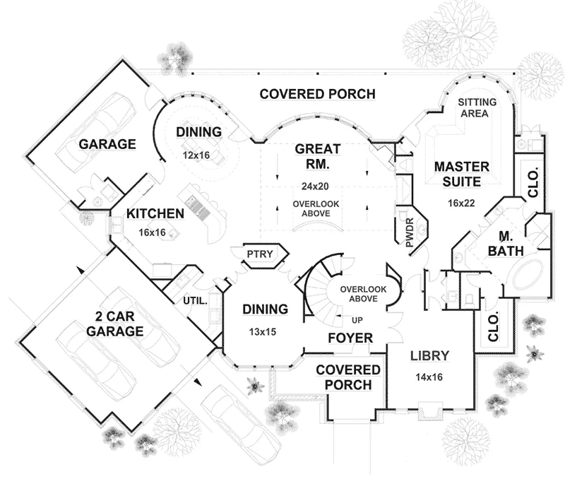 Luxury House Plan First Floor - 164D-0014 - Shop House Plans and More