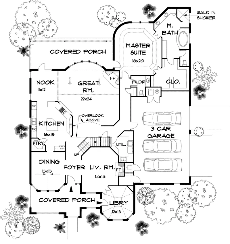 Luxury House Plan First Floor - 164D-0015 - Shop House Plans and More