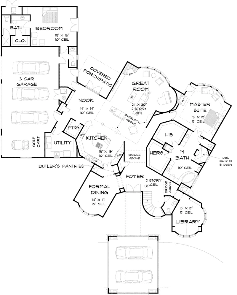 Luxury House Plan First Floor - 164D-0018 - Shop House Plans and More