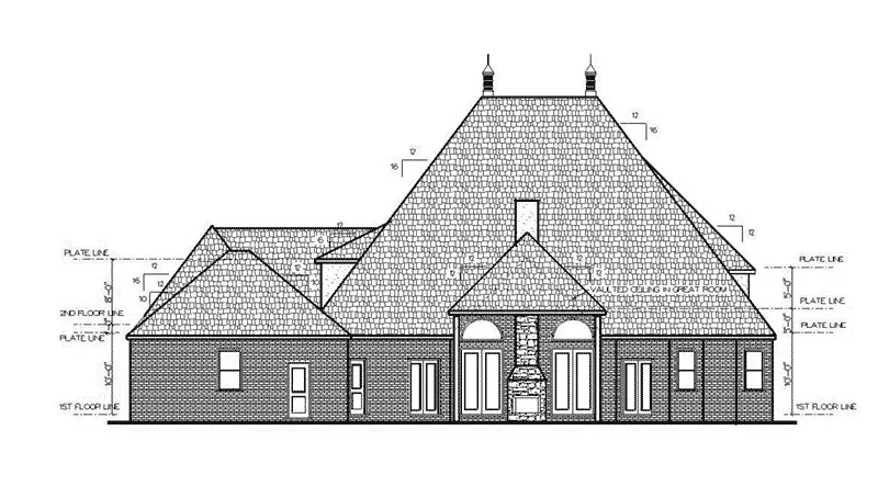 Luxury House Plan Rear Elevation - 164D-0019 - Shop House Plans and More